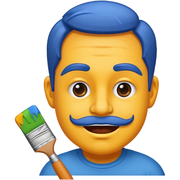 caricature style paint emoji