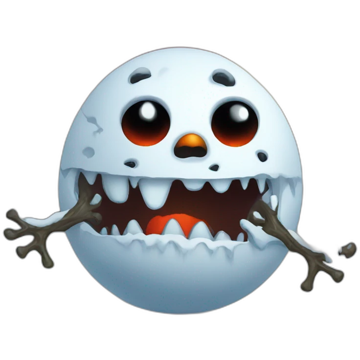 Zombie snowman emoji
