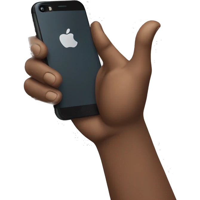 man whit iphone hand emoji