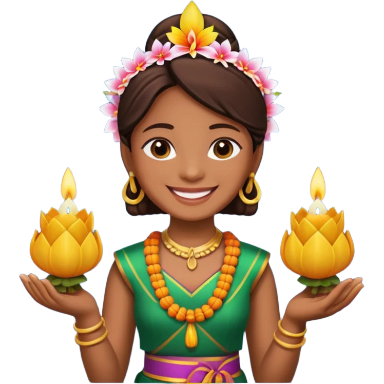 Emoji of a person holding a krathong emoji