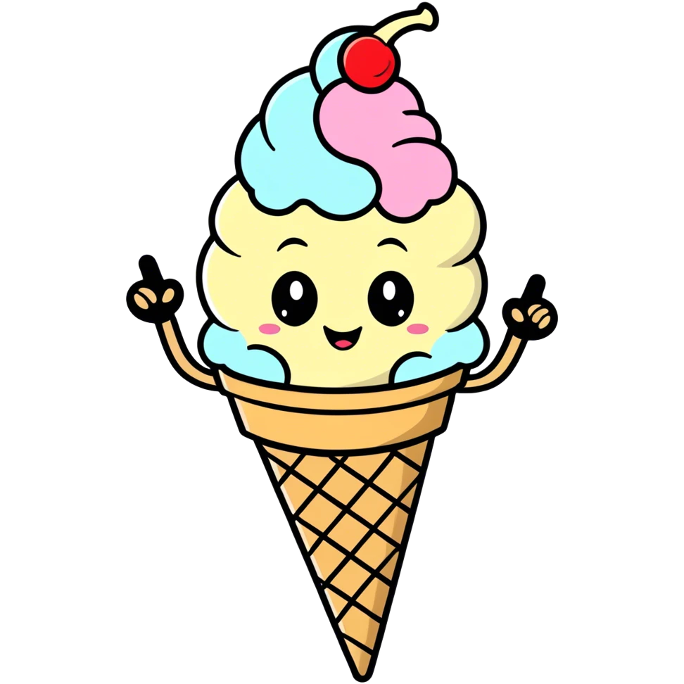 Ice cream ob moon emoji