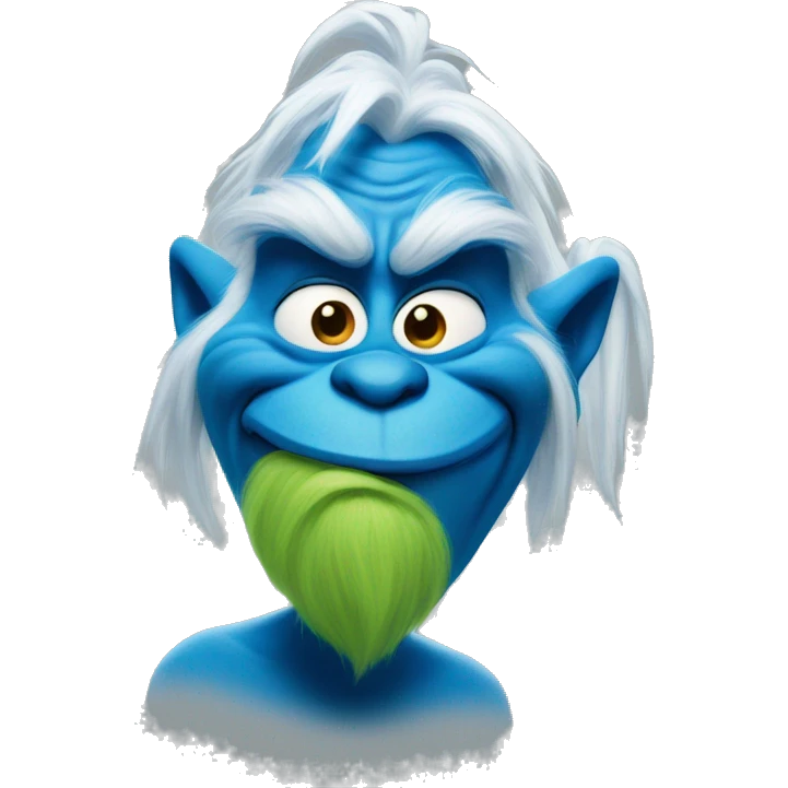 Blue grinch smirking emoji
