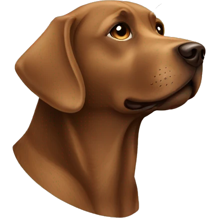 Brown Labrador calling from phone emoji