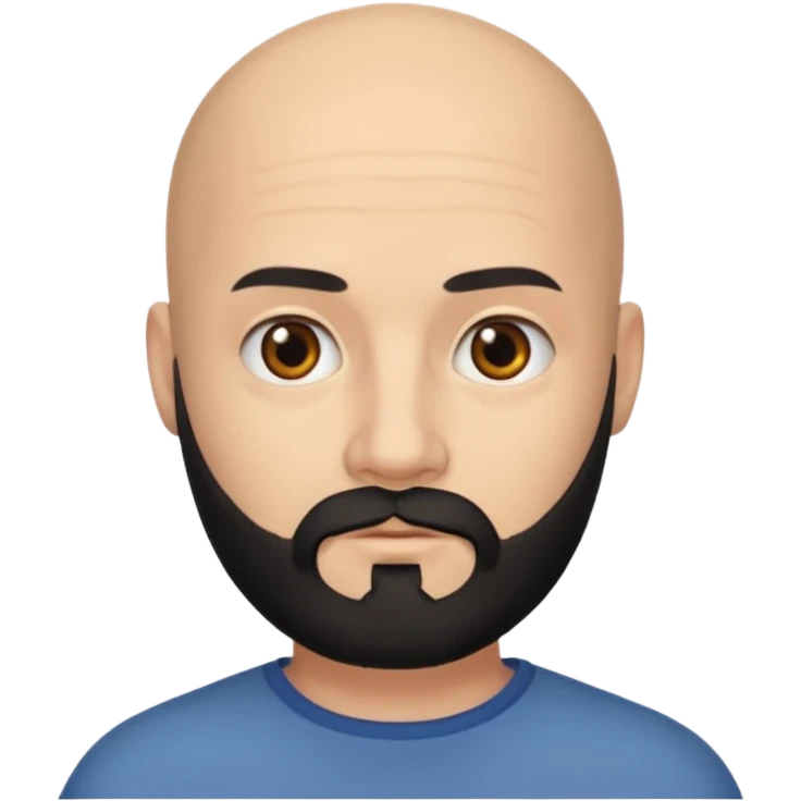 Bald man with black beard emoji