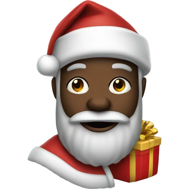 black santa with sack of presents  emoji