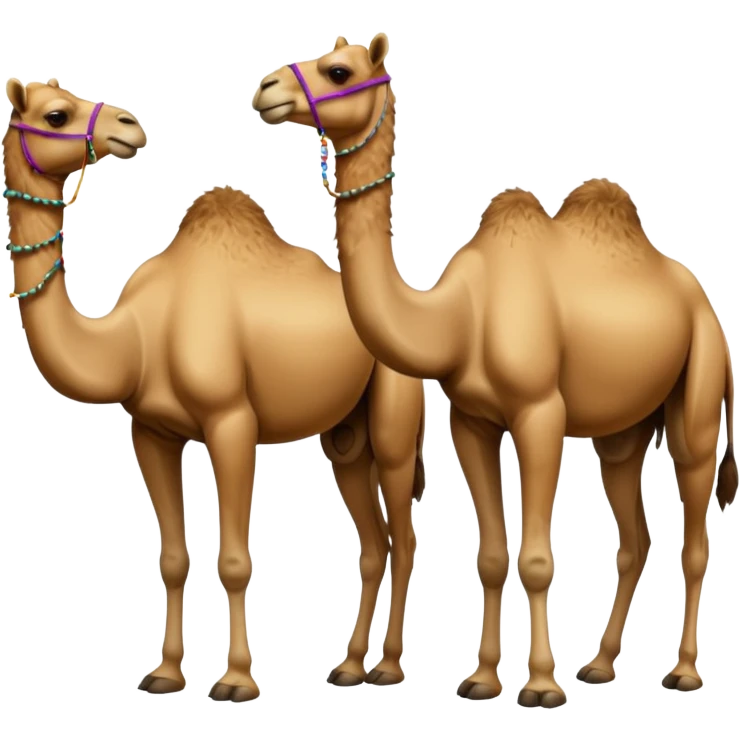 High resolution camels without fur emoji