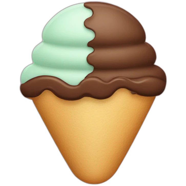 Icecream with a slit in the middle emoji