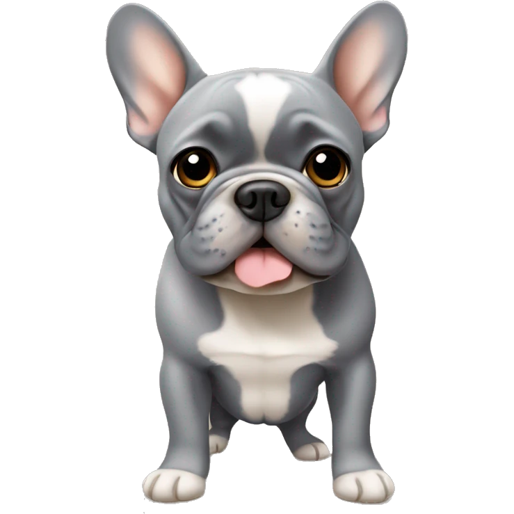 Grey with tan accents French bulldog emoji