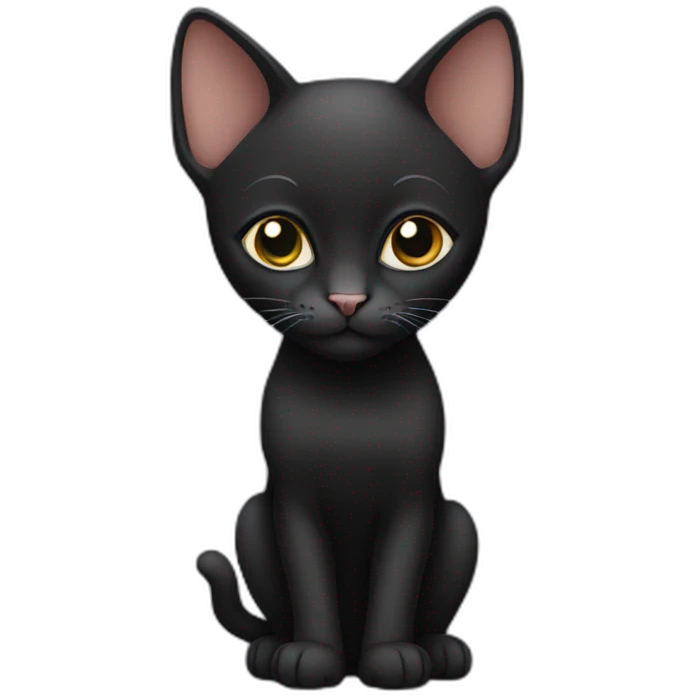 black bald cat emoji