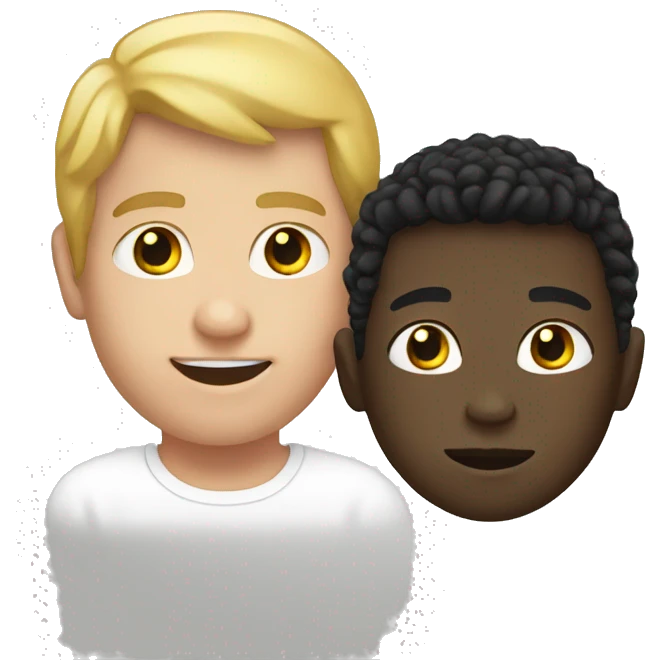 black guy with white kid emoji