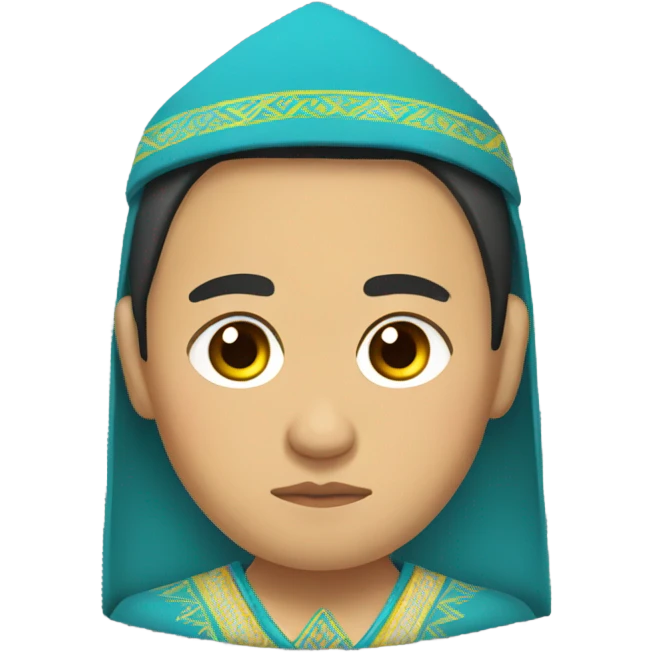 sad Kazakh in national clothes emoji