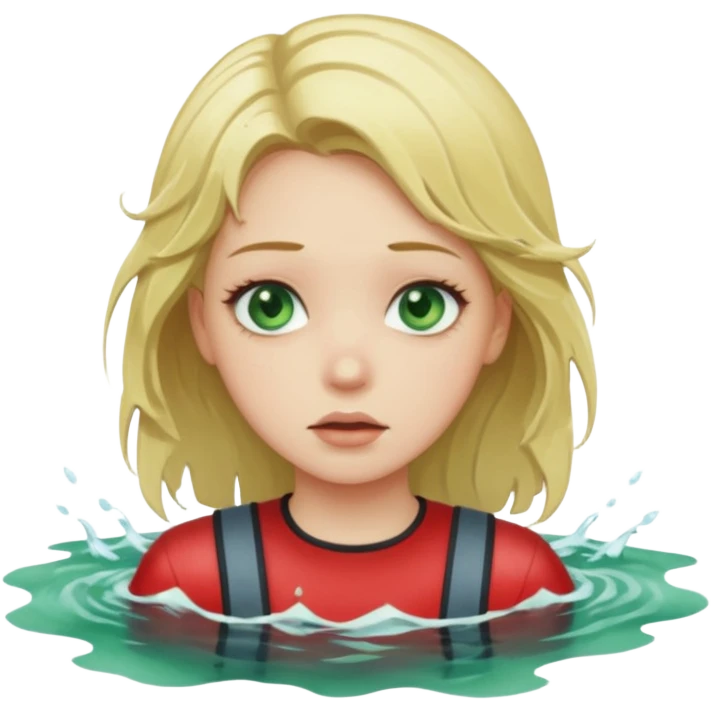 sad cs major who is a pretty girl with blond hair and green eyes drowning on ship emoji