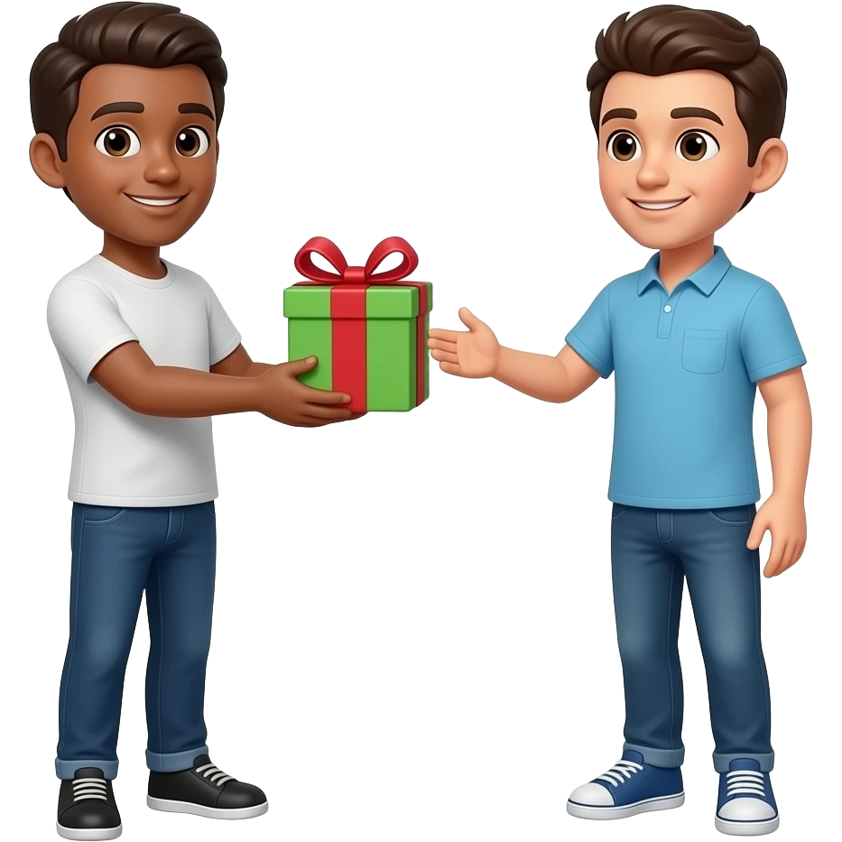 giving a friend a gift emoji