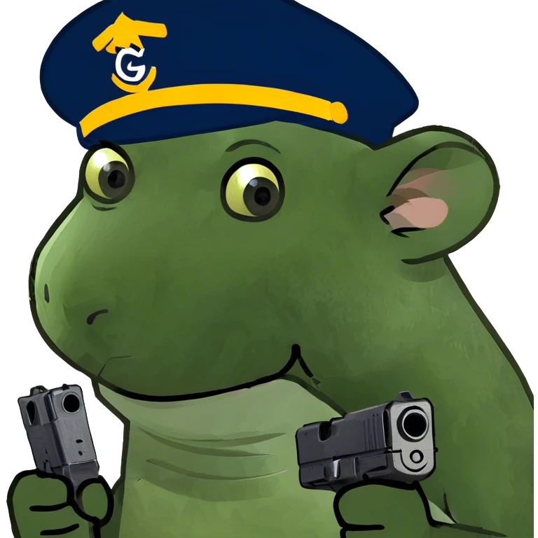 Rat holding a Glock emoji