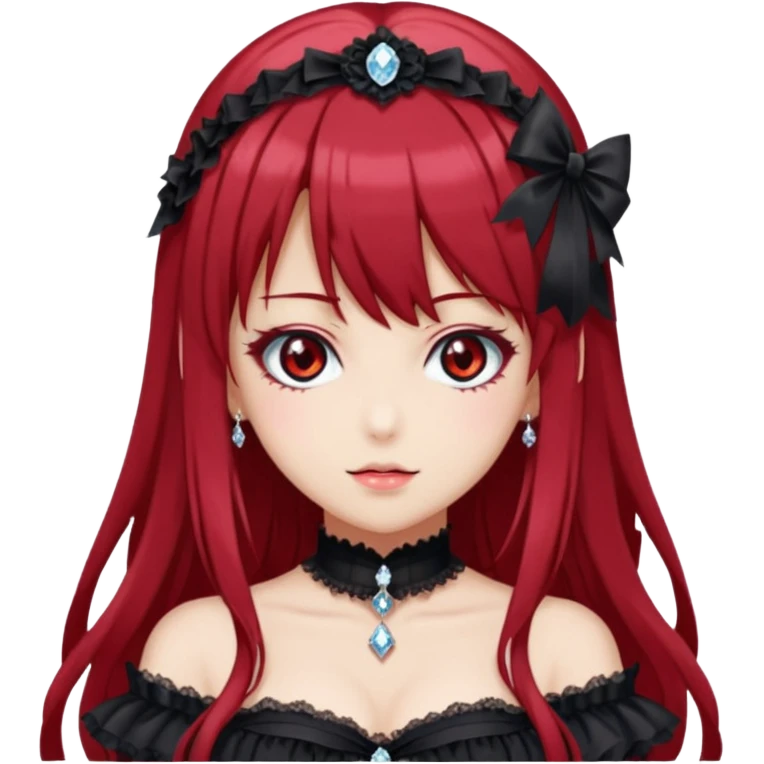 Shiny sparkly glittery Lolita chic beautiful gorgeous elegant cute mature gothic Rias Gremory anime style art emoji