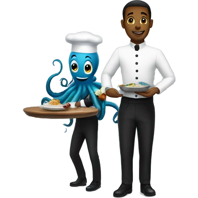 waiter and octopus emoji