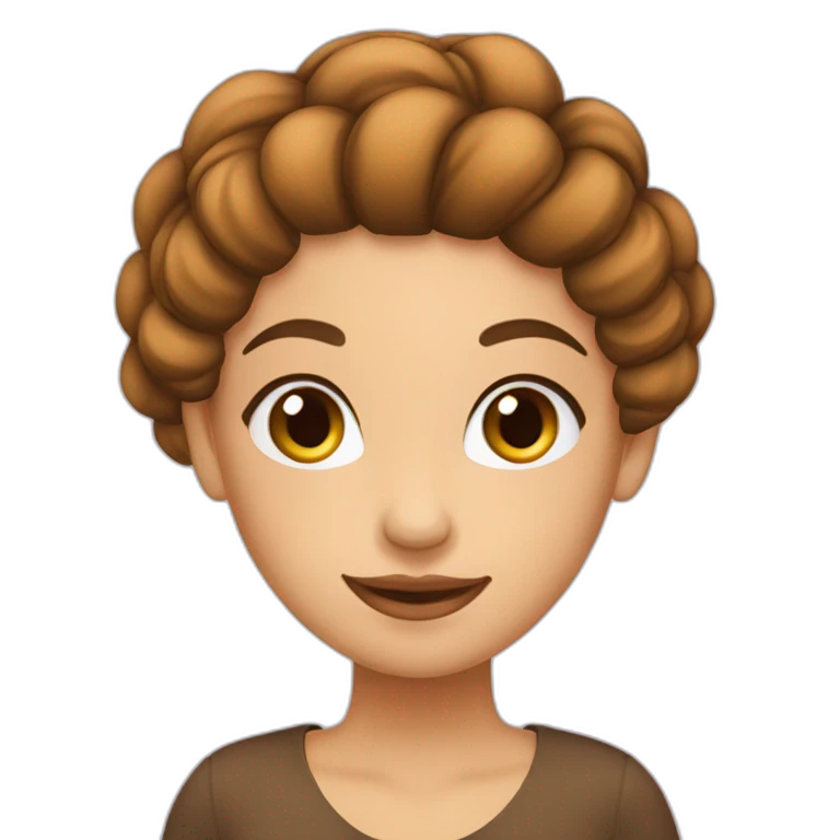 Fille chignon marron emoji