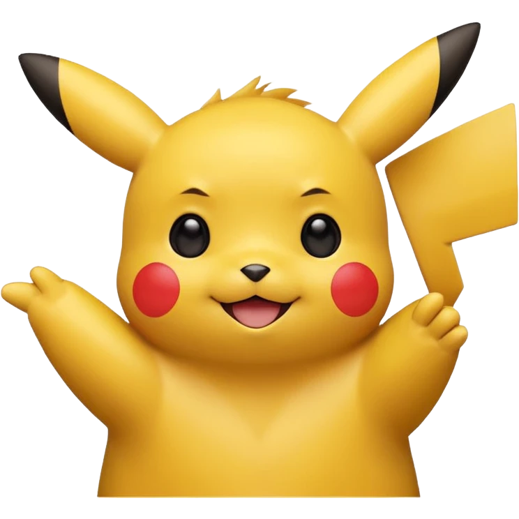 Pikachu waving emoji emoji