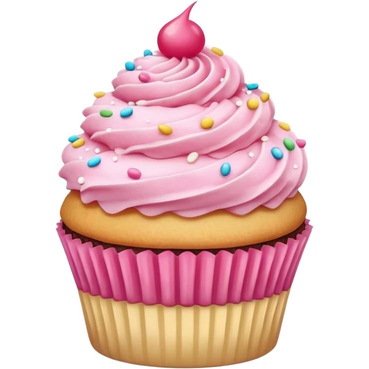 Cute CCupcake with pink icing emoji