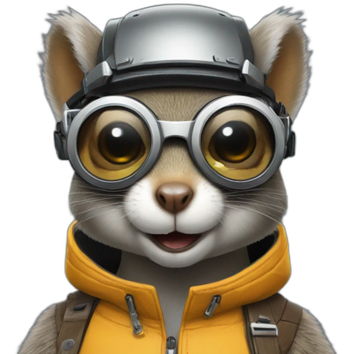 squirrel wearing cyberpunk googles emoji