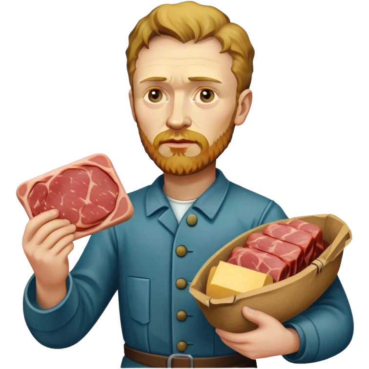 portrait of van gogh with spam meat emoji