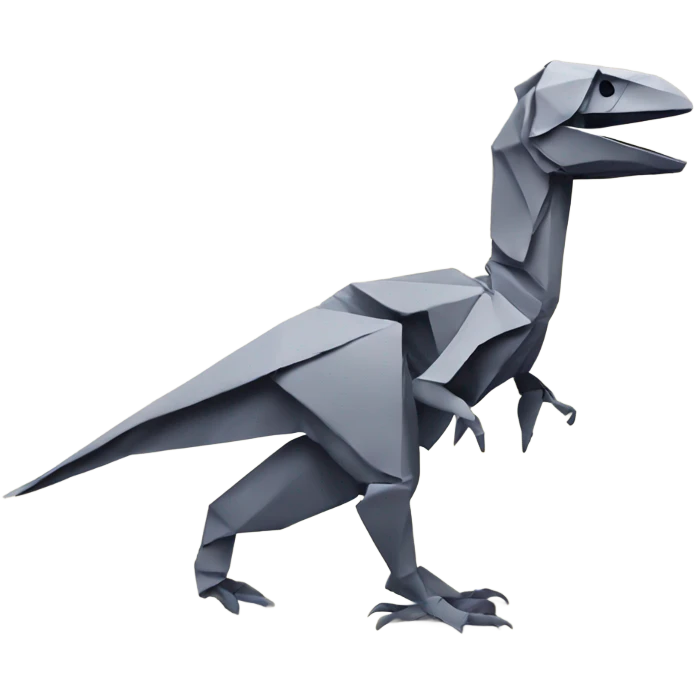 raptor origami walking emoji