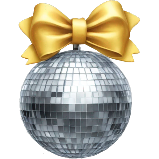 Disco ball with bow on top emoji