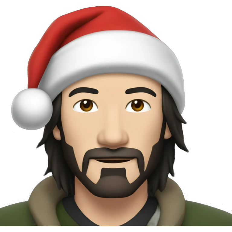 keanu reeves with santa hat emoji