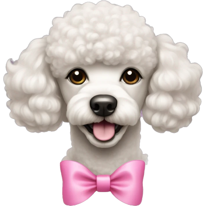 Poodle with pink bow emoji