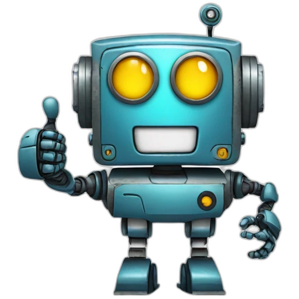 robot with thumb up emoji