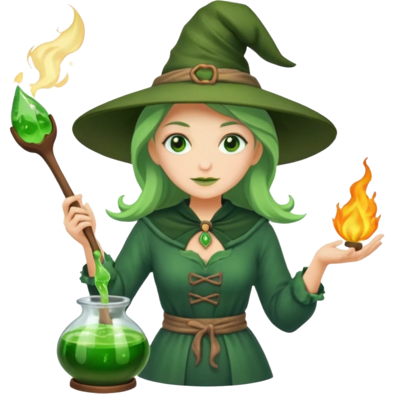 green witch cooking potion emoji