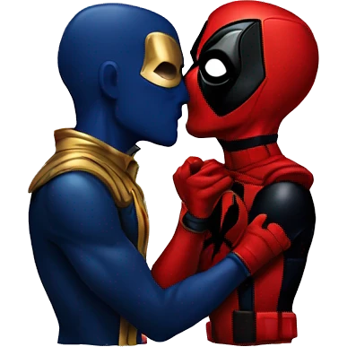 Homelander kissing Deadpool emoji
