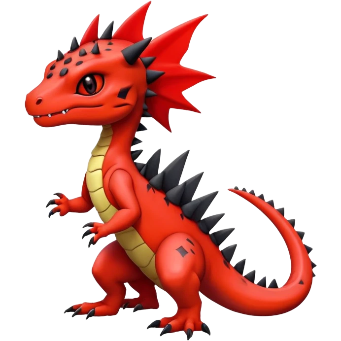  Cute Guilmon-Salandit-Fakémon-hybrid-creature (full body)  emoji