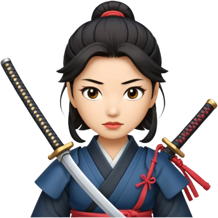 lady samurai holding with katana emoji