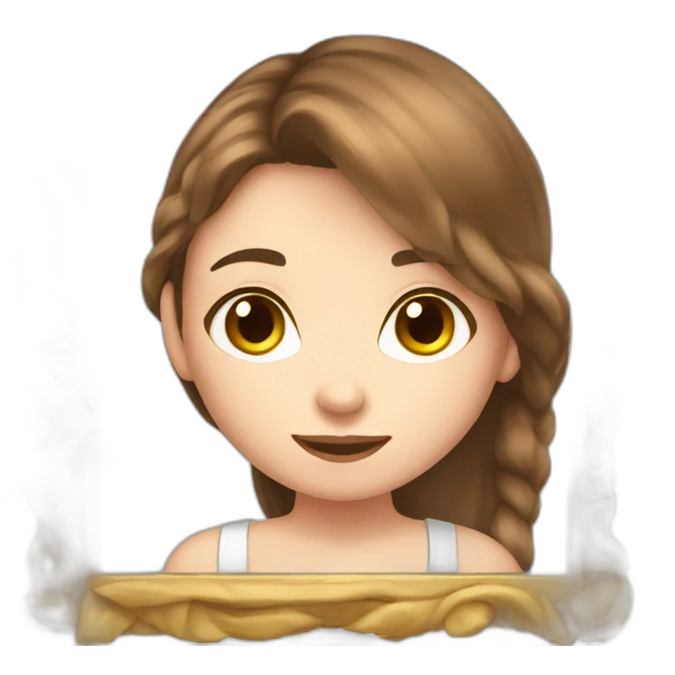 fair white skinned girl with brown hair taking a mirror selfie  emoji