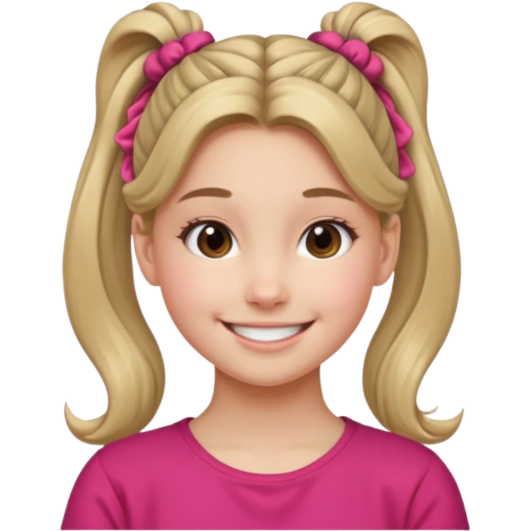 Teen girl with scrunchie ponytail emoji