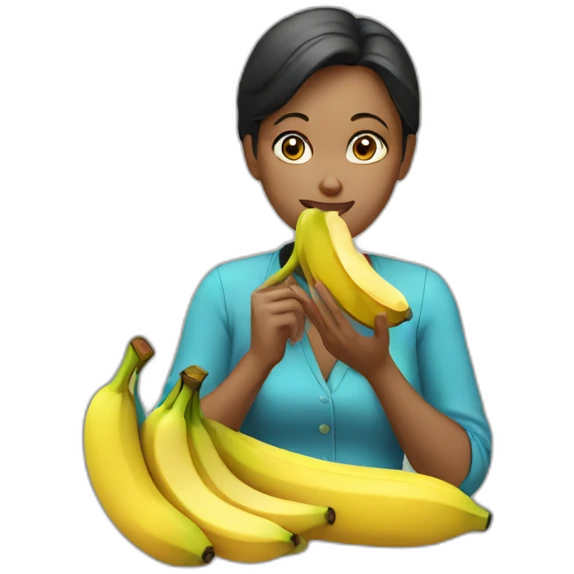 woman eating banana emoji