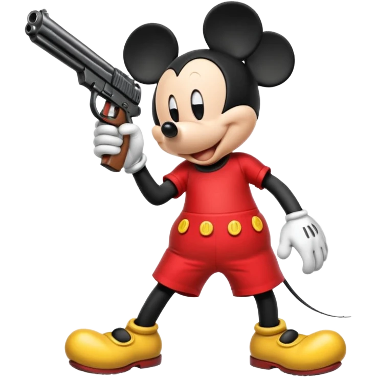 Mickey Mouse with gun emoji