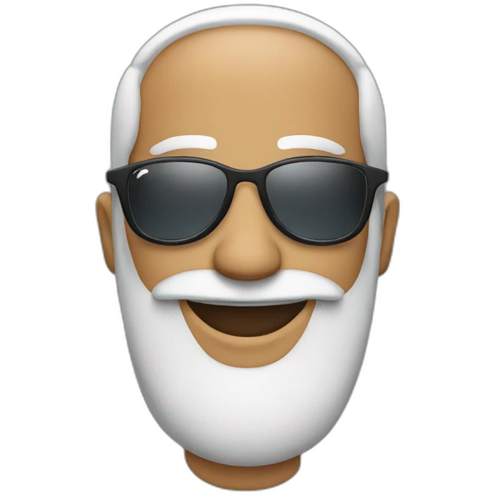 arabic with raybans, gray and white beard, smile emoji