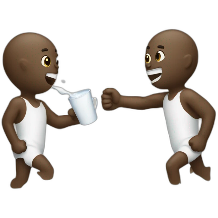 Mud vs milk fighting emoji