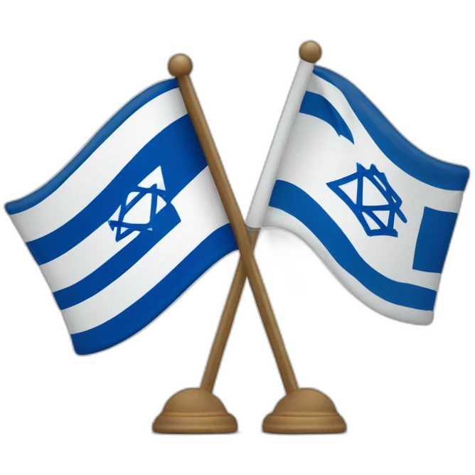 flag of israel and flag of England, waving together emoji
