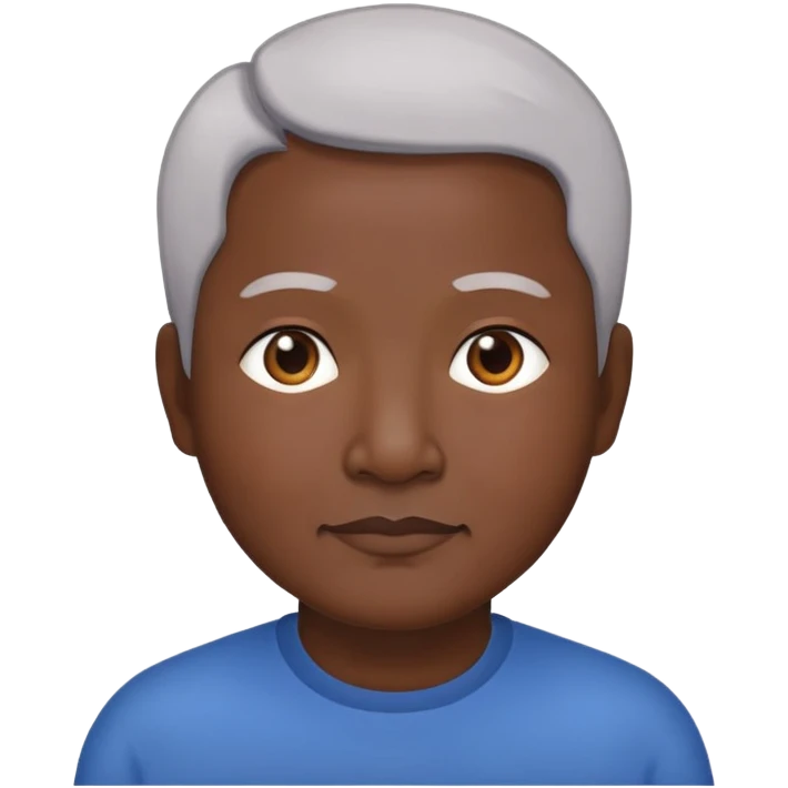 Nam, 60 tuổi, đầu đinh, da đen, mặt tròn emoji