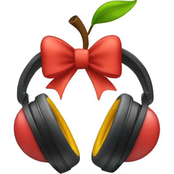 Apple headphones with a bow emoji