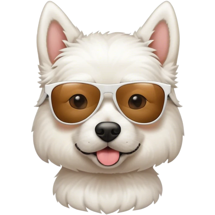White dog wearing sunglasses emoji