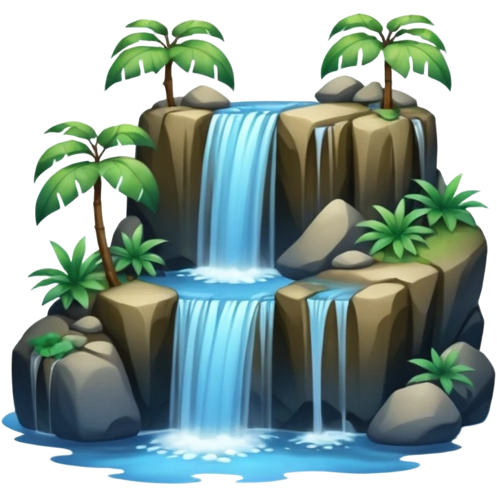 A gorgeous aesthetic waterfall with no trees emoji
