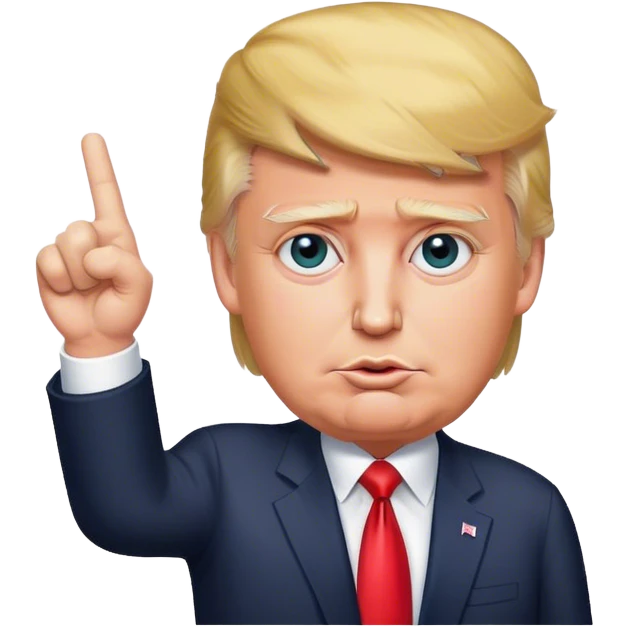 Donald  Trump shows hand  victory hyperrealistic emoji