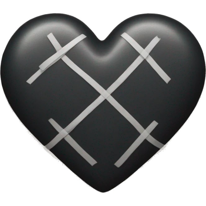 Black heart with bandaid emoji