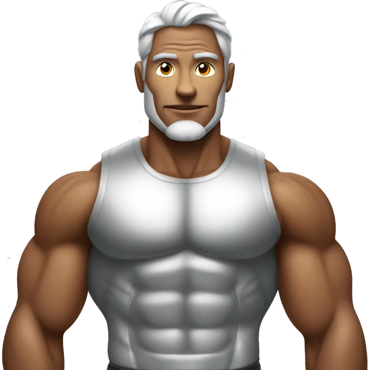 silver man muscular flex emoji