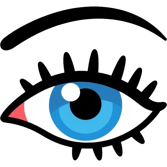 simple eye icon with eyelashes emoji