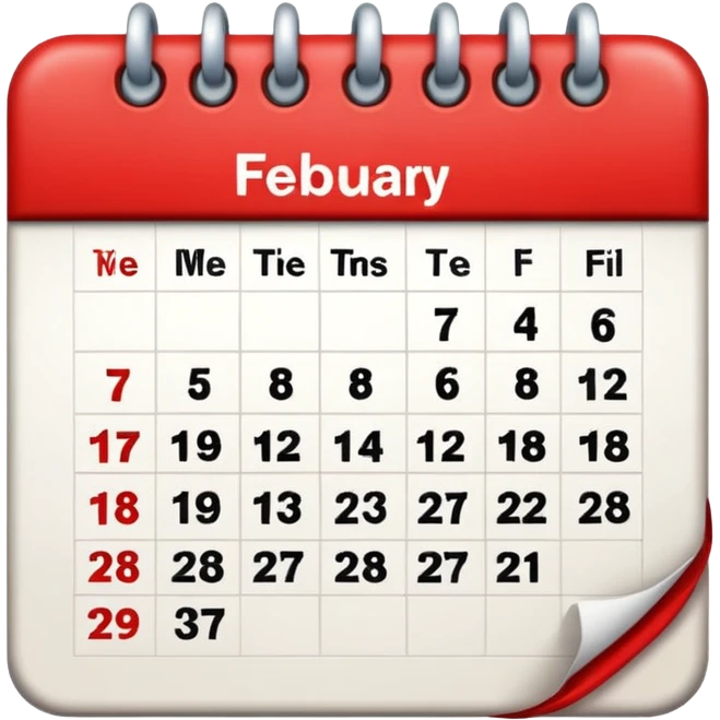 dibuja el 11 de febrero y de fondo un calendario emoji